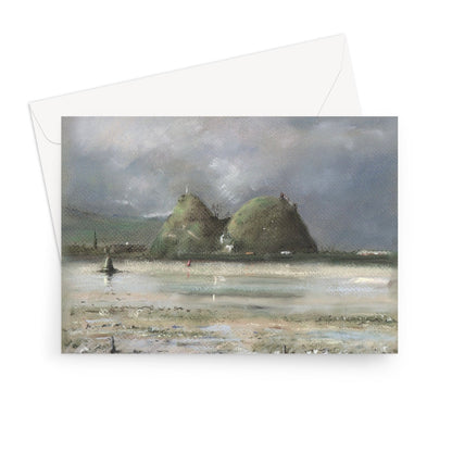 Dumbarton Rock Scottish Art Gifts Greeting Card | River Clyde Art Gallery | Paintings, Prints, Homeware and Art Gifts From Scotland By Scottish Artist Kevin Hunter