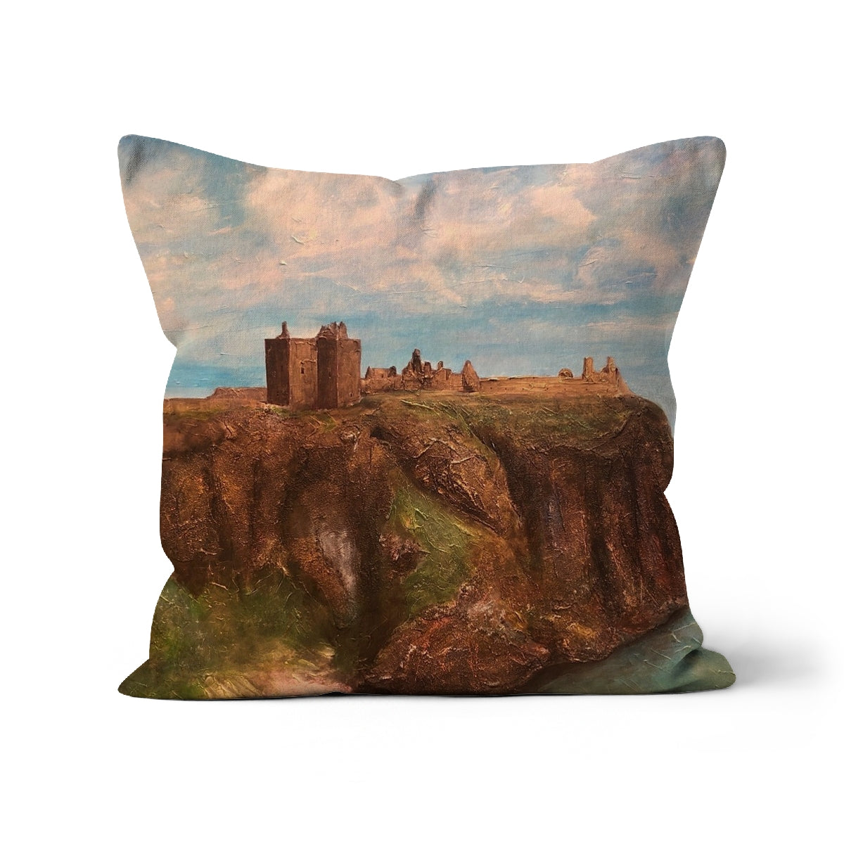 Dunnottar Castle Art Gifts Cushion | Historic & Iconic Scotland Art Gallery | Paintings, Prints, Homeware and Art Gifts From Scotland By Scottish Artist Kevin Hunter