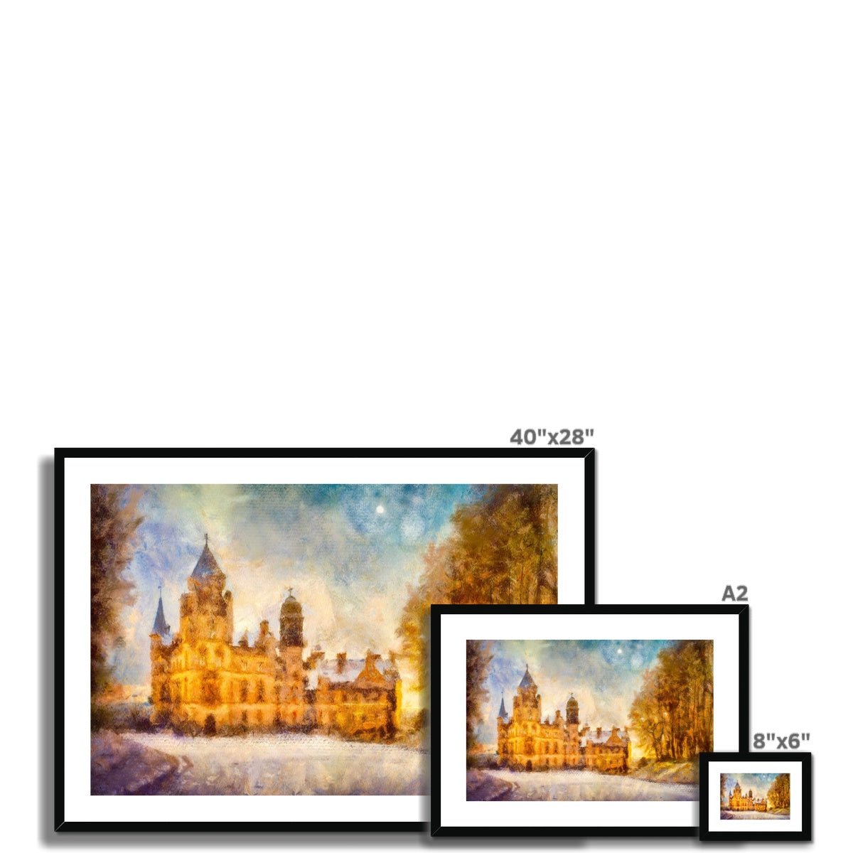 Dunrobin Castle Moonlight Painting | Framed & Mounted Prints From Scotland