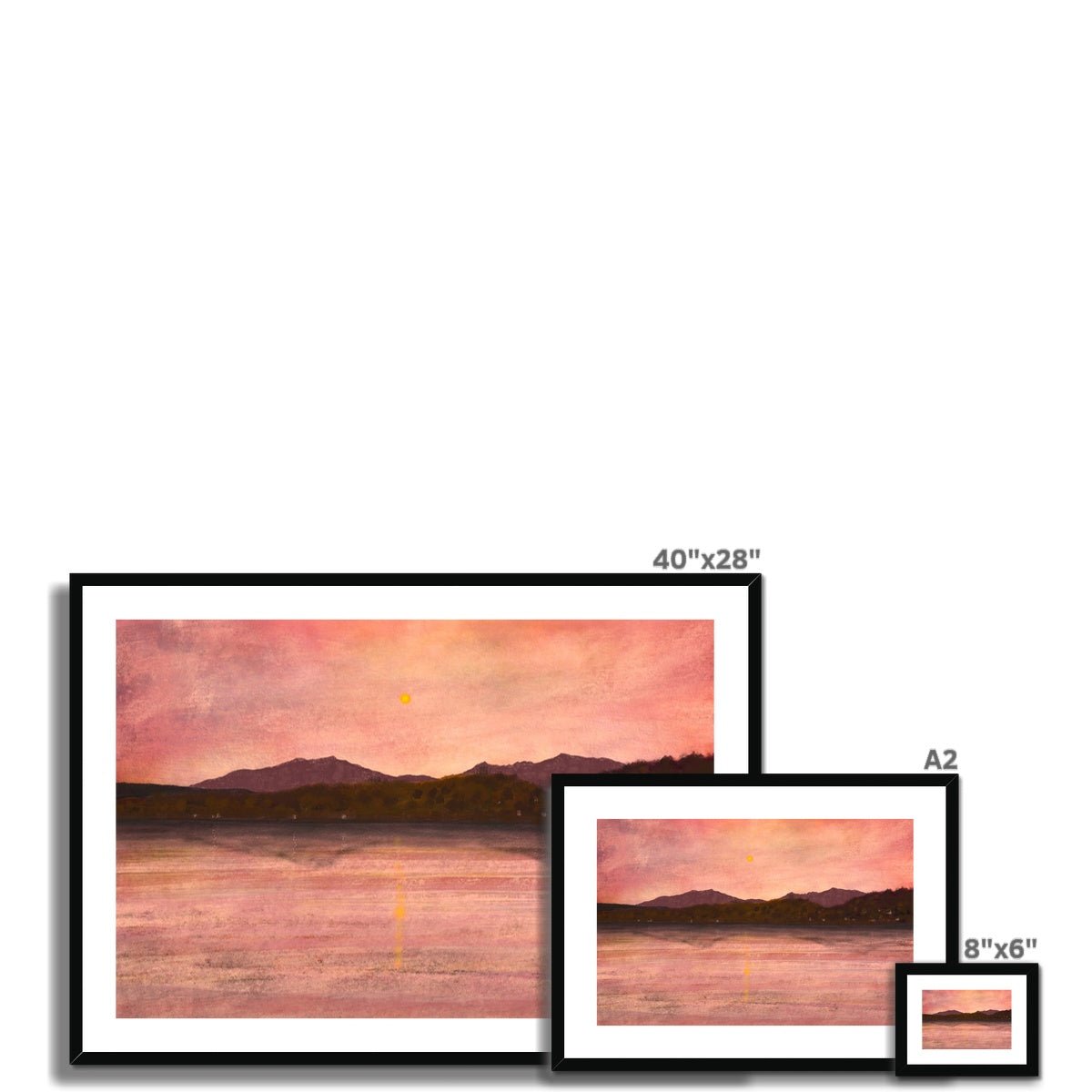 Dusk Over Arran &amp; Bute Painting | Framed &amp; Mounted Prints From Scotland