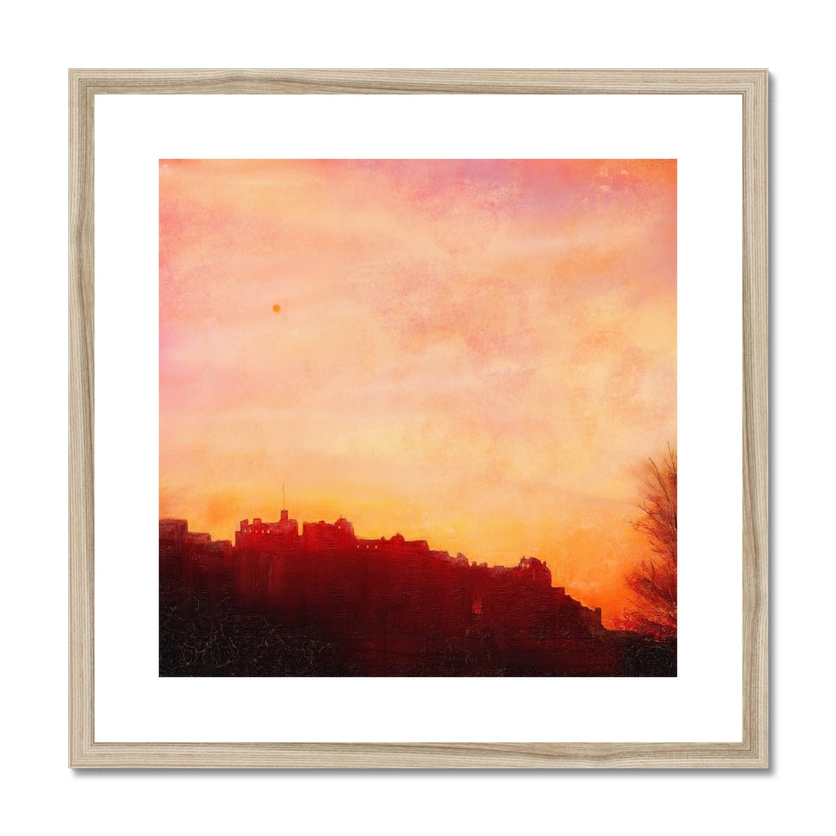 Edinburgh Castle Sunset Painting | Framed & Mounted Prints From Scotland