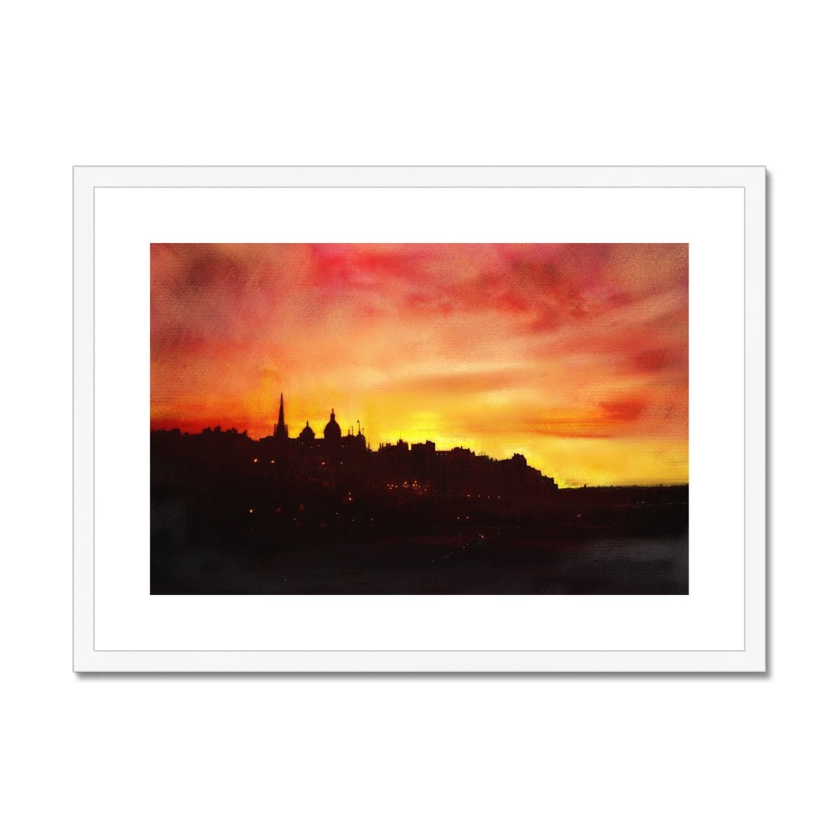 Edinburgh Sunset Painting | Framed & Mounted Prints From Scotland