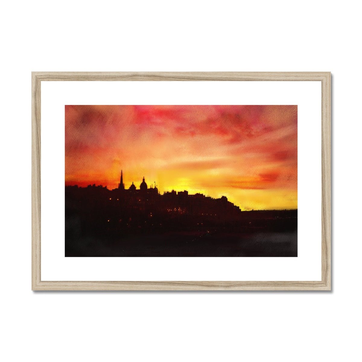 Edinburgh Sunset Painting | Framed &amp; Mounted Prints From Scotland