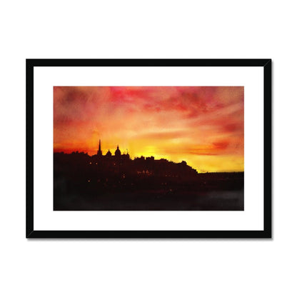 Edinburgh Sunset Painting | Framed &amp; Mounted Prints From Scotland