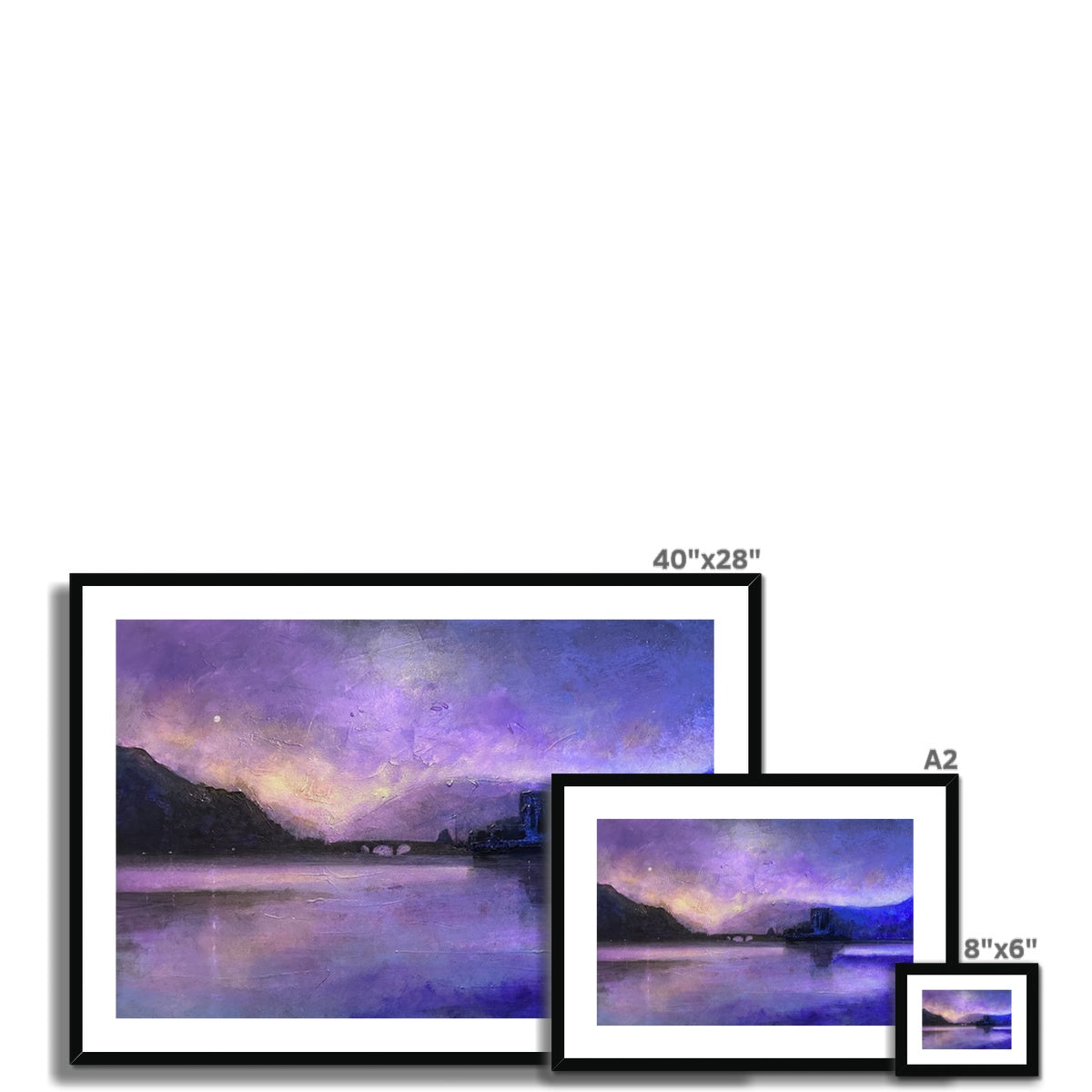 Eilean Donan Castle Moonset Painting | Framed &amp; Mounted Prints From Scotland