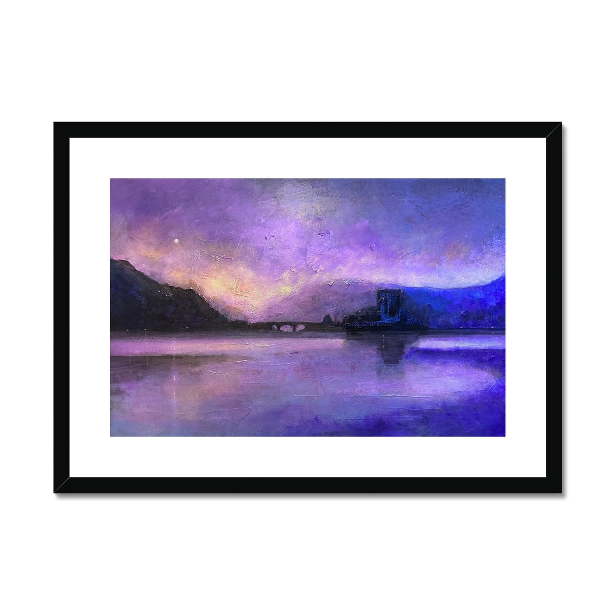 Eilean Donan Castle Moonset Painting | Framed &amp; Mounted Prints From Scotland