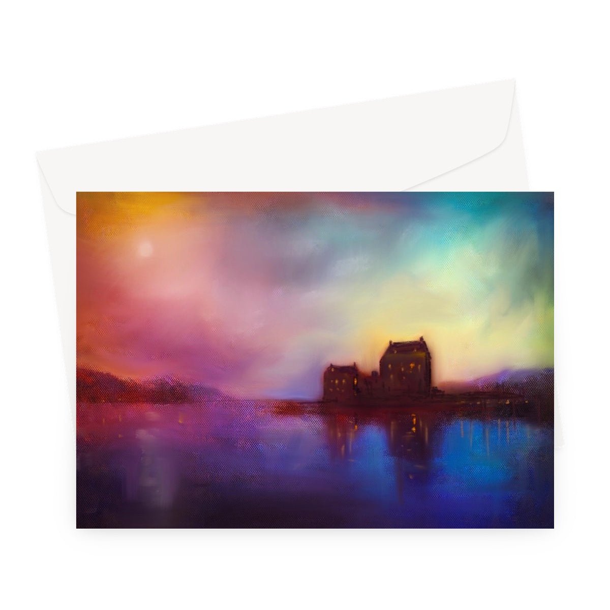 Eilean Donan Castle Sunset Scottish Art Gifts Greeting Card