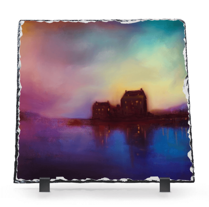 Eilean Donan Castle Sunset Scottish Slate Art