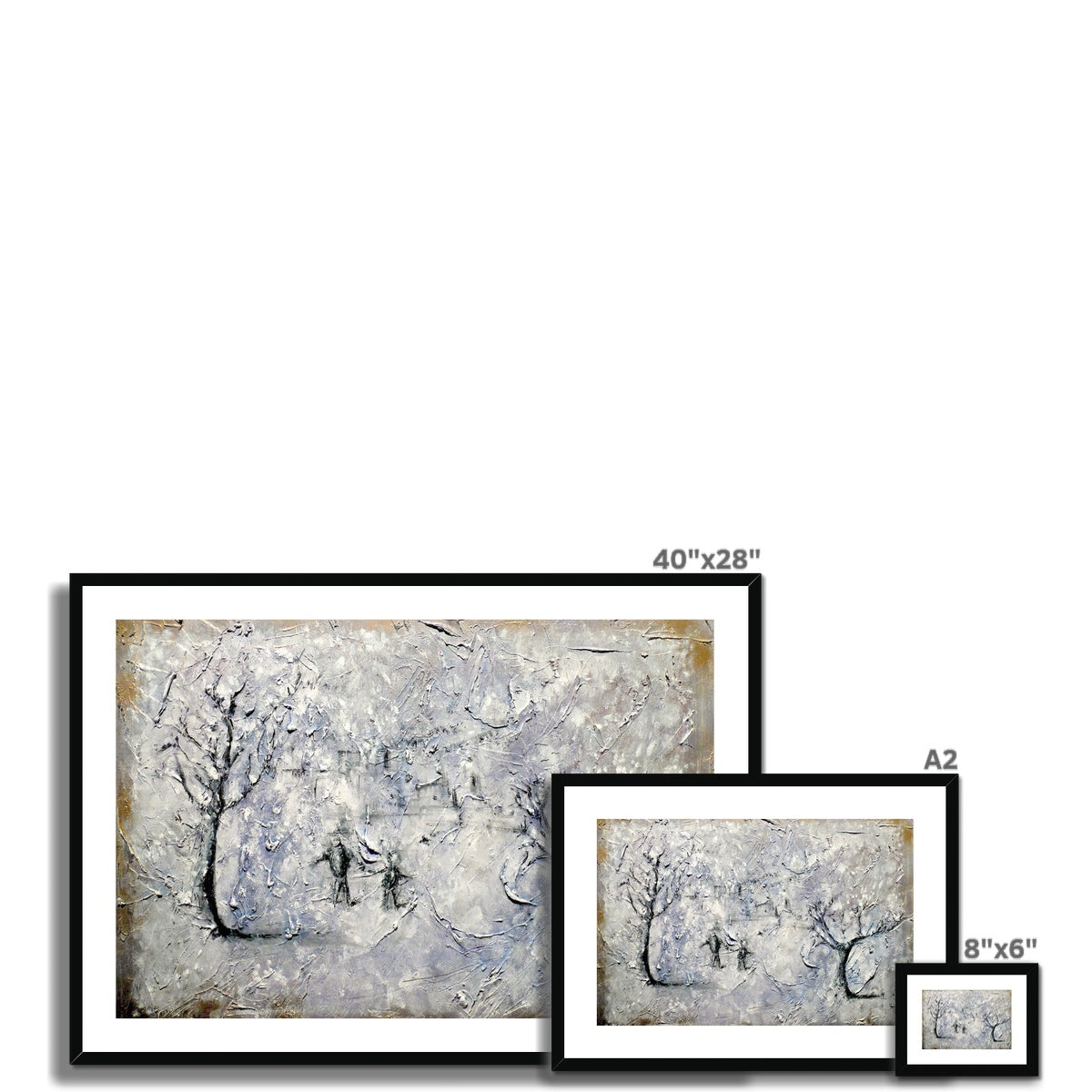 Father Daughter Snow Painting | Framed &amp; Mounted Prints From Scotland