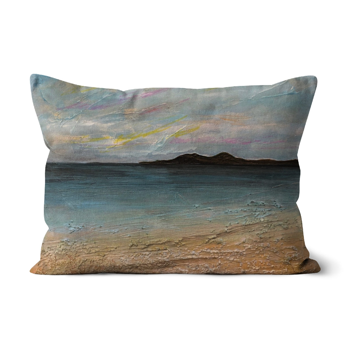 Garrynamonie Beach South Uist Art Gifts Cushion | Hebridean Islands Art Gallery | Paintings, Prints, Homeware and Art Gifts From Scotland By Scottish Artist Kevin Hunter