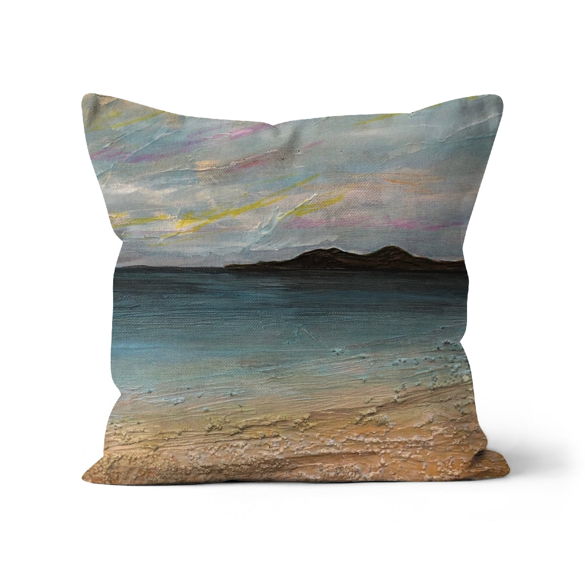 Garrynamonie Beach South Uist Art Gifts Cushion | Hebridean Islands Art Gallery | Paintings, Prints, Homeware and Art Gifts From Scotland By Scottish Artist Kevin Hunter