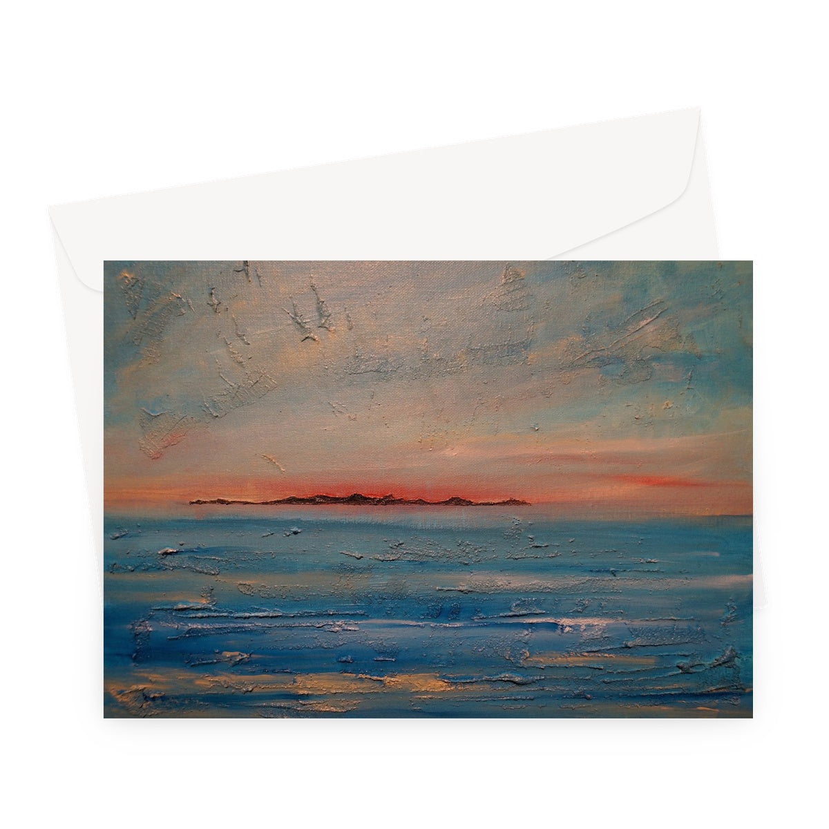 Gigha Sunset Scottish Art Gifts Greeting Card