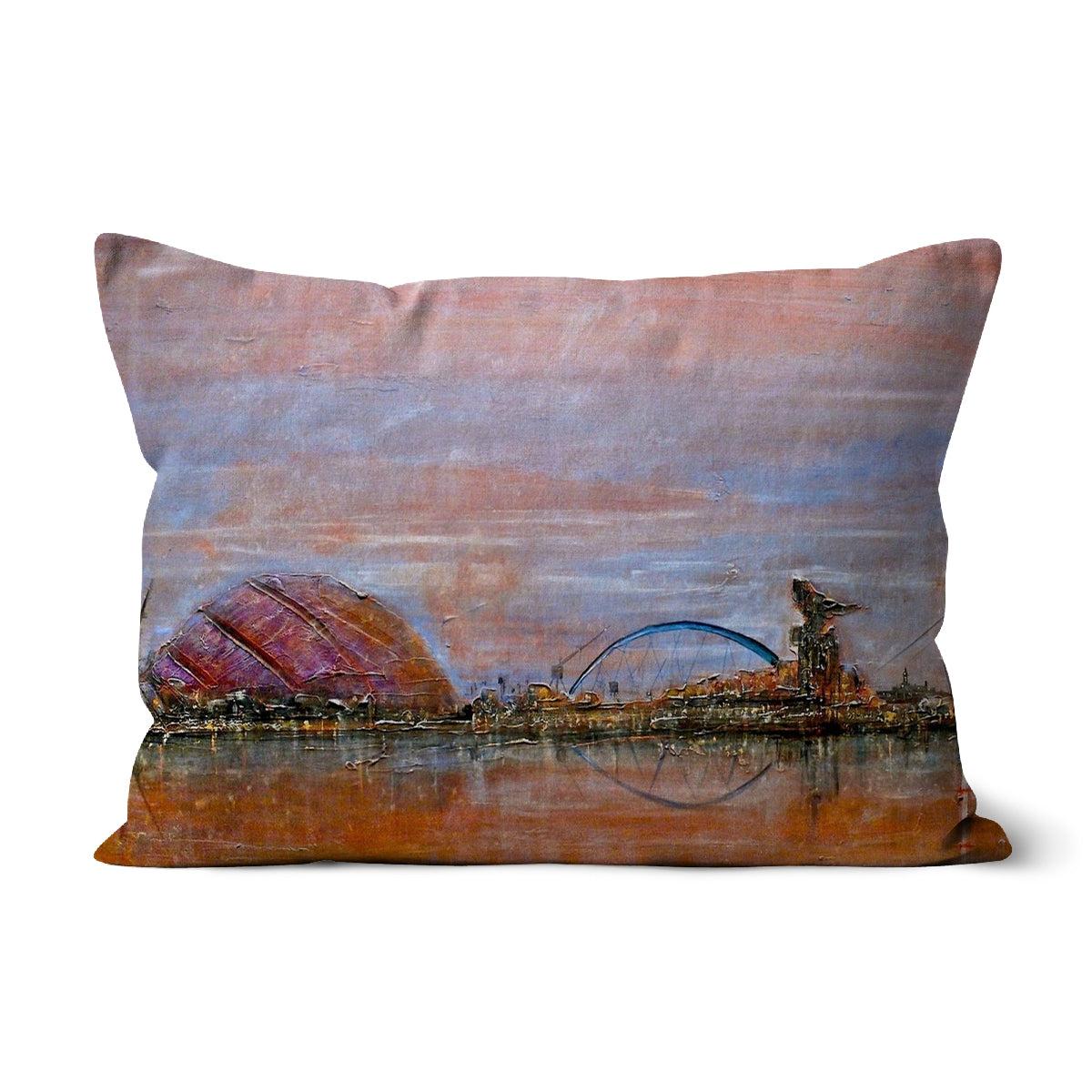 Glasgow Harbour Art Gifts Cushion | Edinburgh & Glasgow Art Gallery | Paintings, Prints, Homeware and Art Gifts From Scotland By Scottish Artist Kevin Hunter