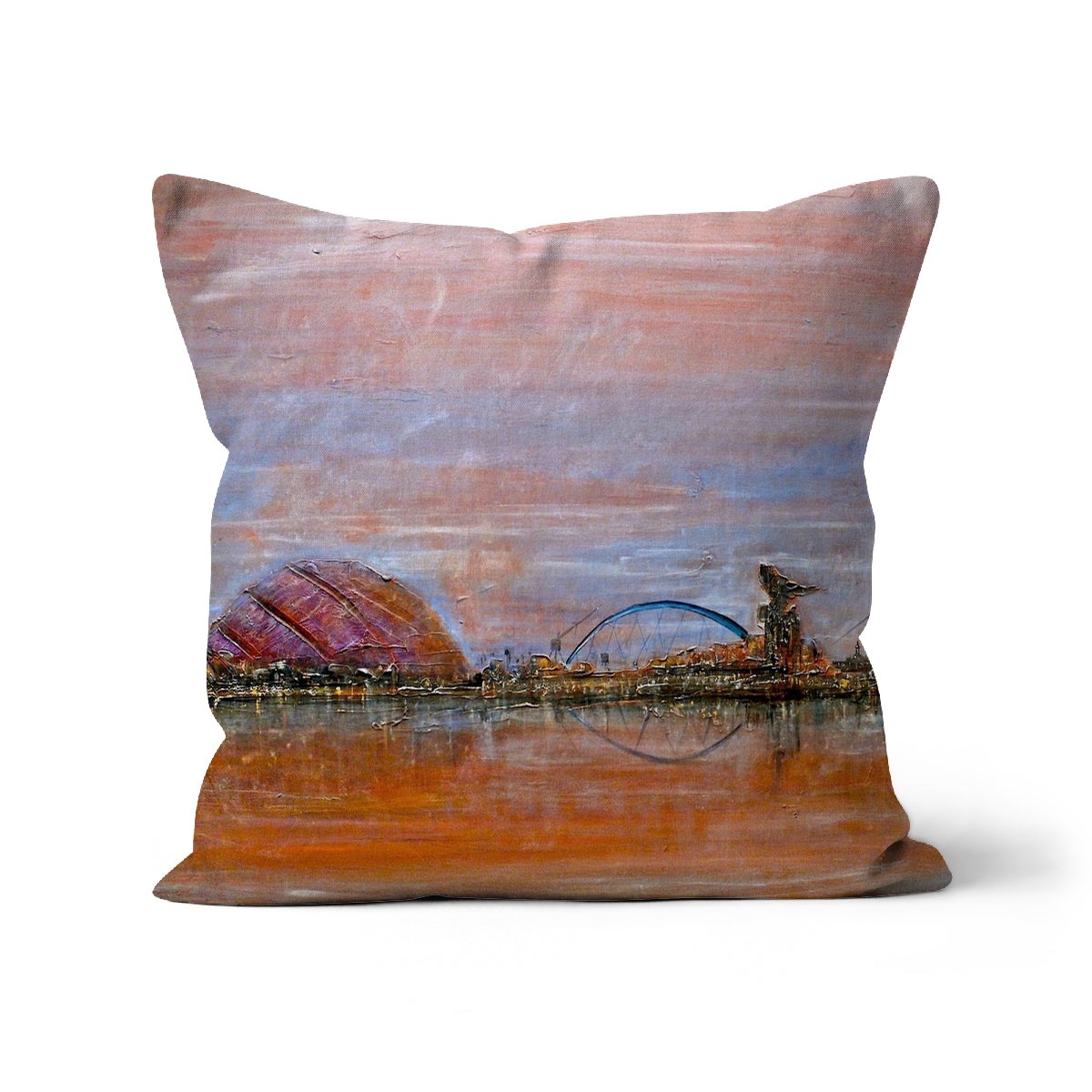 Glasgow Harbour Art Gifts Cushion | Edinburgh & Glasgow Art Gallery | Paintings, Prints, Homeware and Art Gifts From Scotland By Scottish Artist Kevin Hunter