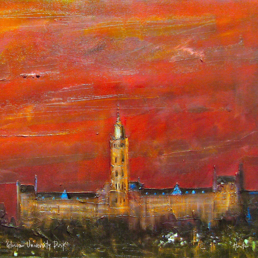 Glasgow University Dusk | Scotland In Your Pocket Art Print