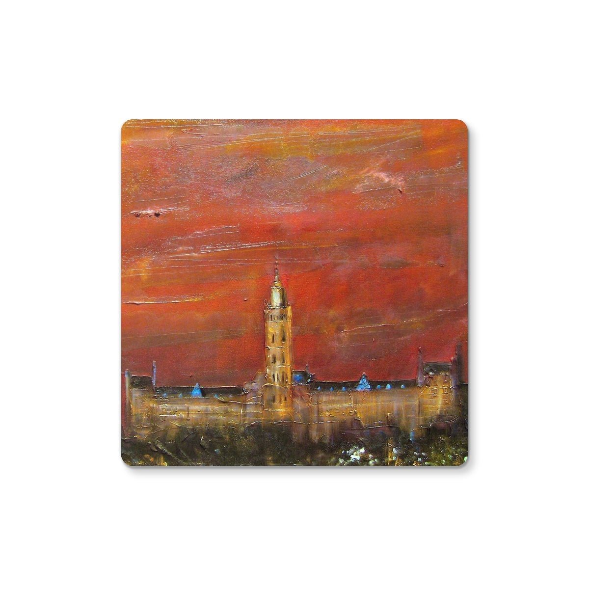 Glasgow University Dusk | Scottish Art Gifts | Coaster