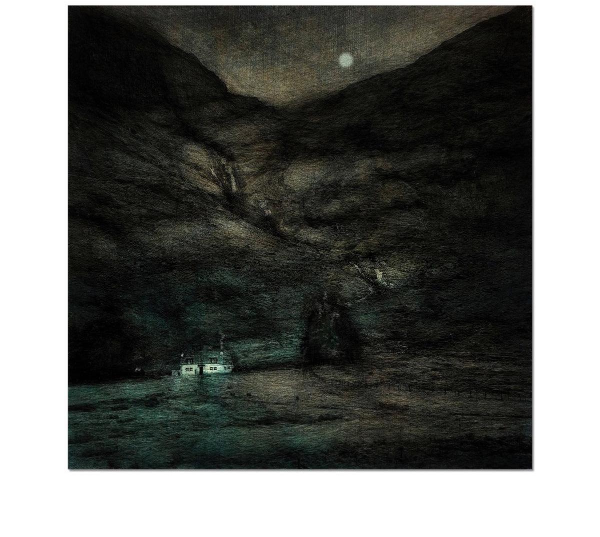 Glencoe Cottage Moonlight-art-painting-scotland