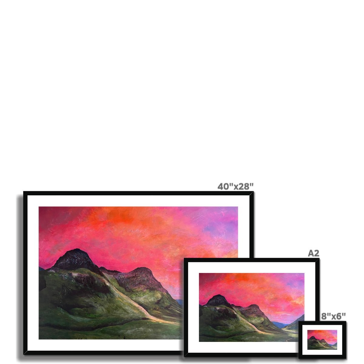 Glencoe Dusk Painting | Framed &amp; Mounted Prints From Scotland