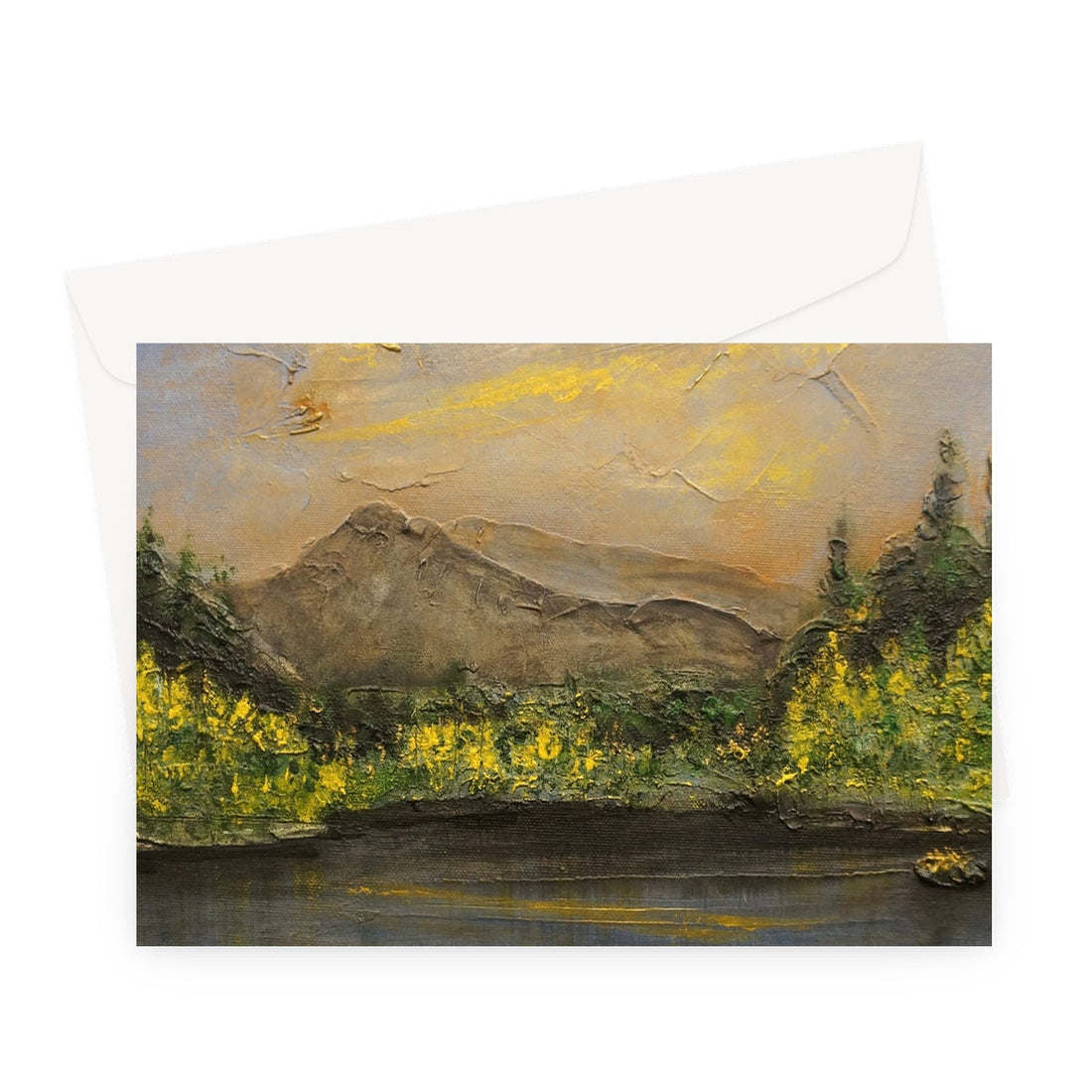 Glencoe Lochan Dusk Scottish Art Gifts Greeting Card | Glencoe Art Gallery | Paintings, Prints, Homeware and Art Gifts From Scotland By Scottish Artist Kevin Hunter