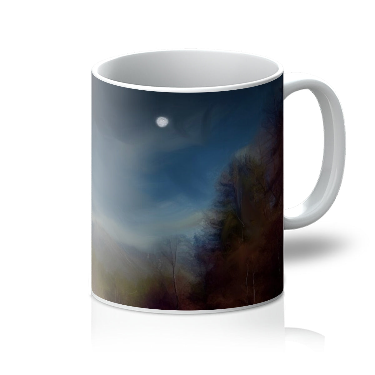 Glencoe Lochan Moonlight Art Gifts Mug | Glencoe Art Gallery | Paintings, Prints, Homeware and Art Gifts From Scotland By Scottish Artist Kevin Hunter