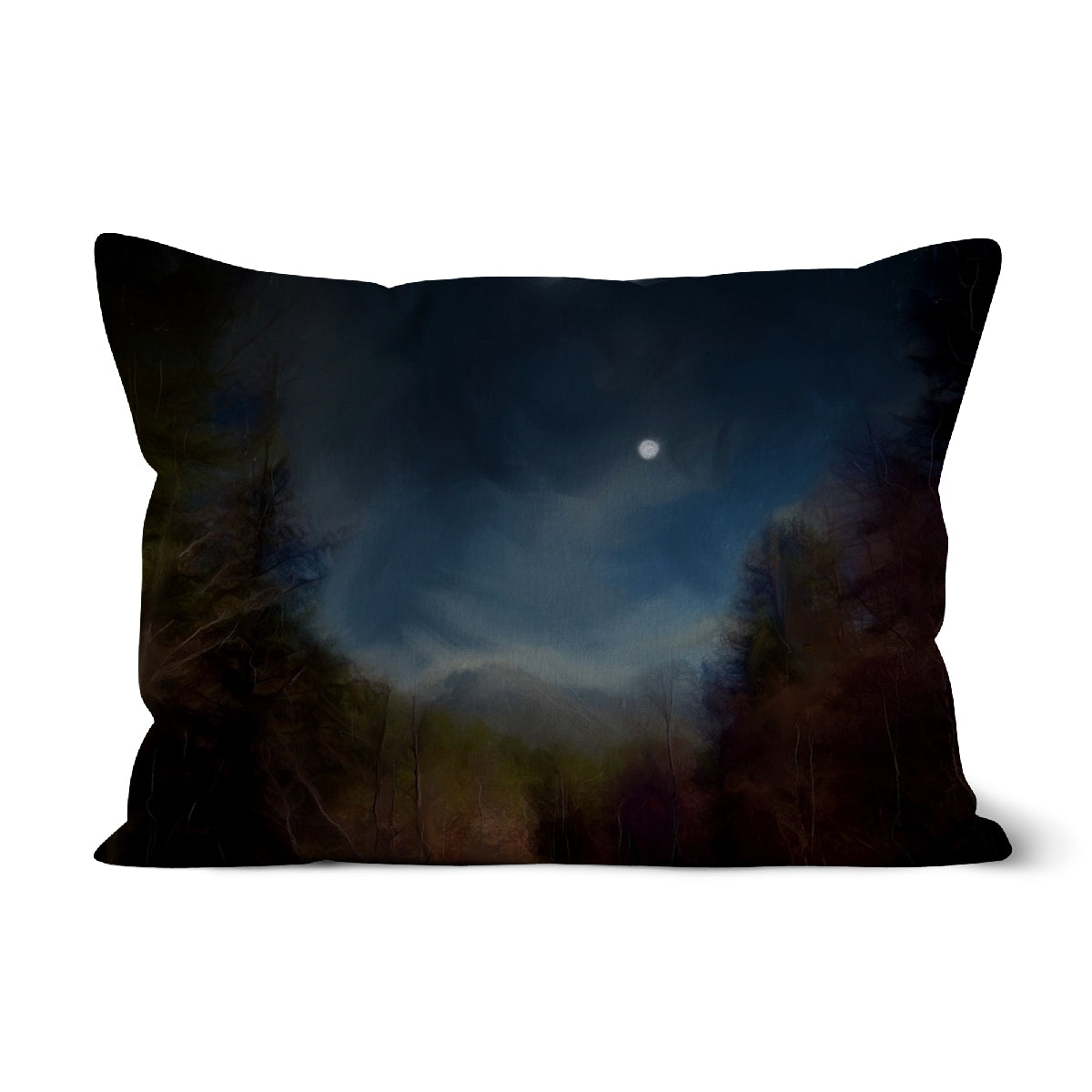 Glencoe Lochan Moonlight Art Gifts Cushion | Glencoe Art Gallery | Paintings, Prints, Homeware and Art Gifts From Scotland By Scottish Artist Kevin Hunter