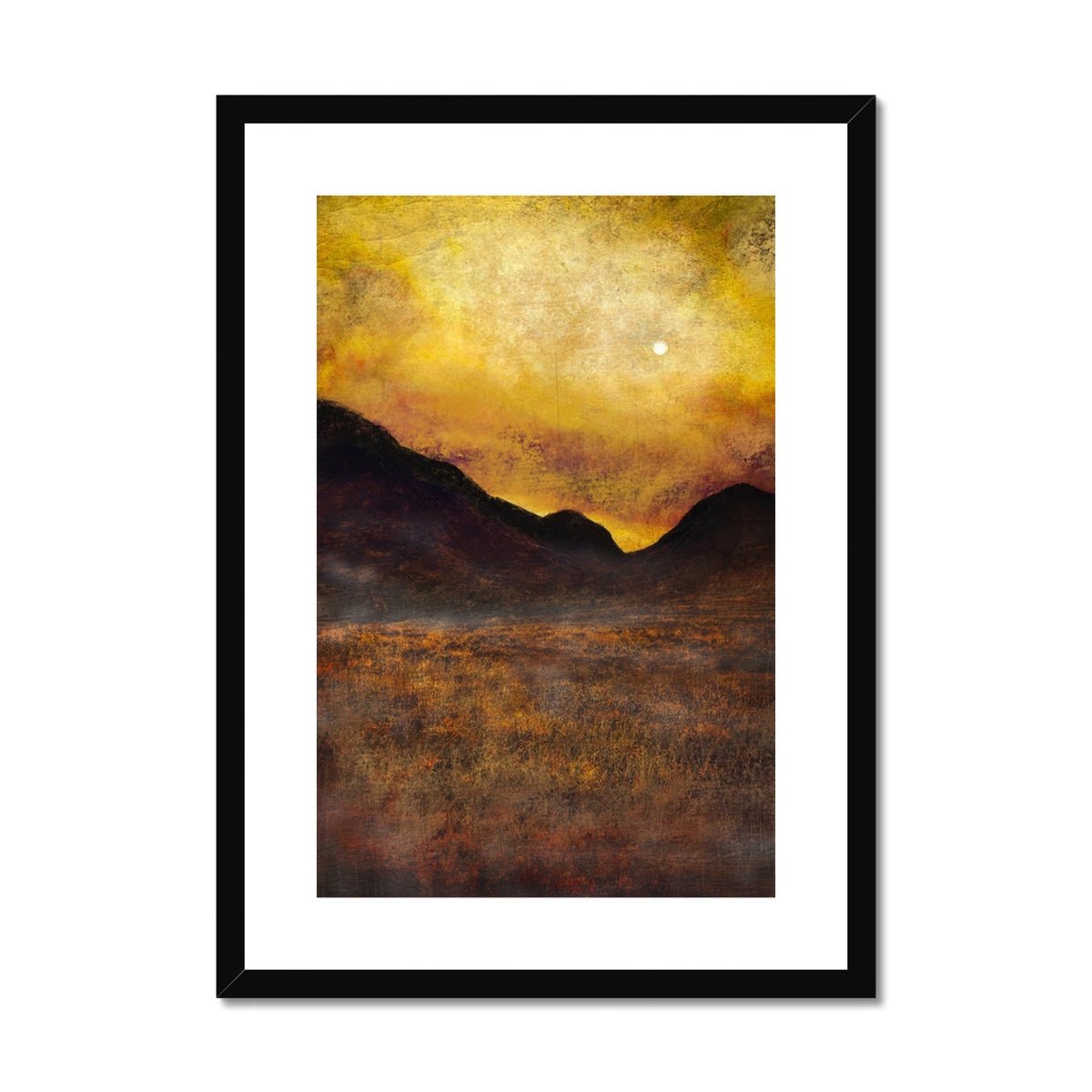 Glencoe Moonlight Painting | Framed &amp; Mounted Prints From Scotland