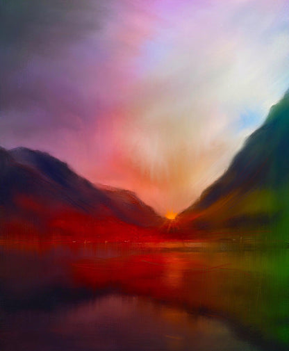 Glencoe Sunset 60x50 inch Stretched Canvas Statement Wall Art