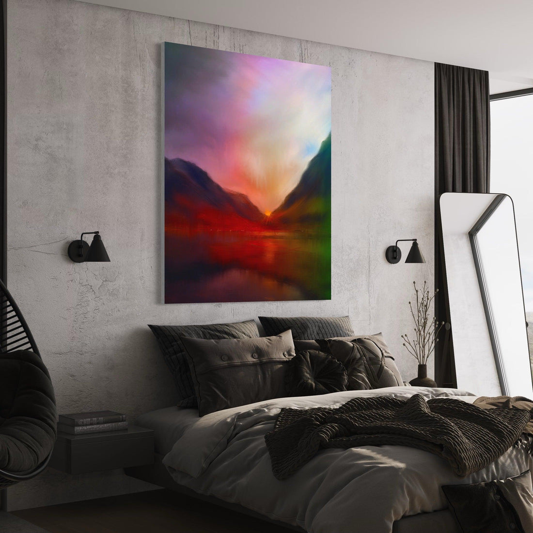 Glencoe Sunset 60x50 inch Stretched Canvas Statement Wall Art