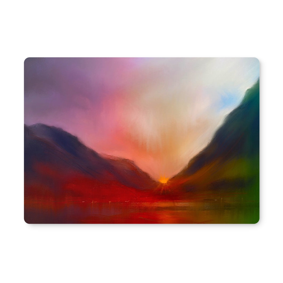 Glencoe Sunset | Scottish Art Gifts | Placemat | Glencoe Art Gallery | Paintings, Prints, Homeware and Art Gifts From Scotland By Scottish Artist Kevin Hunter