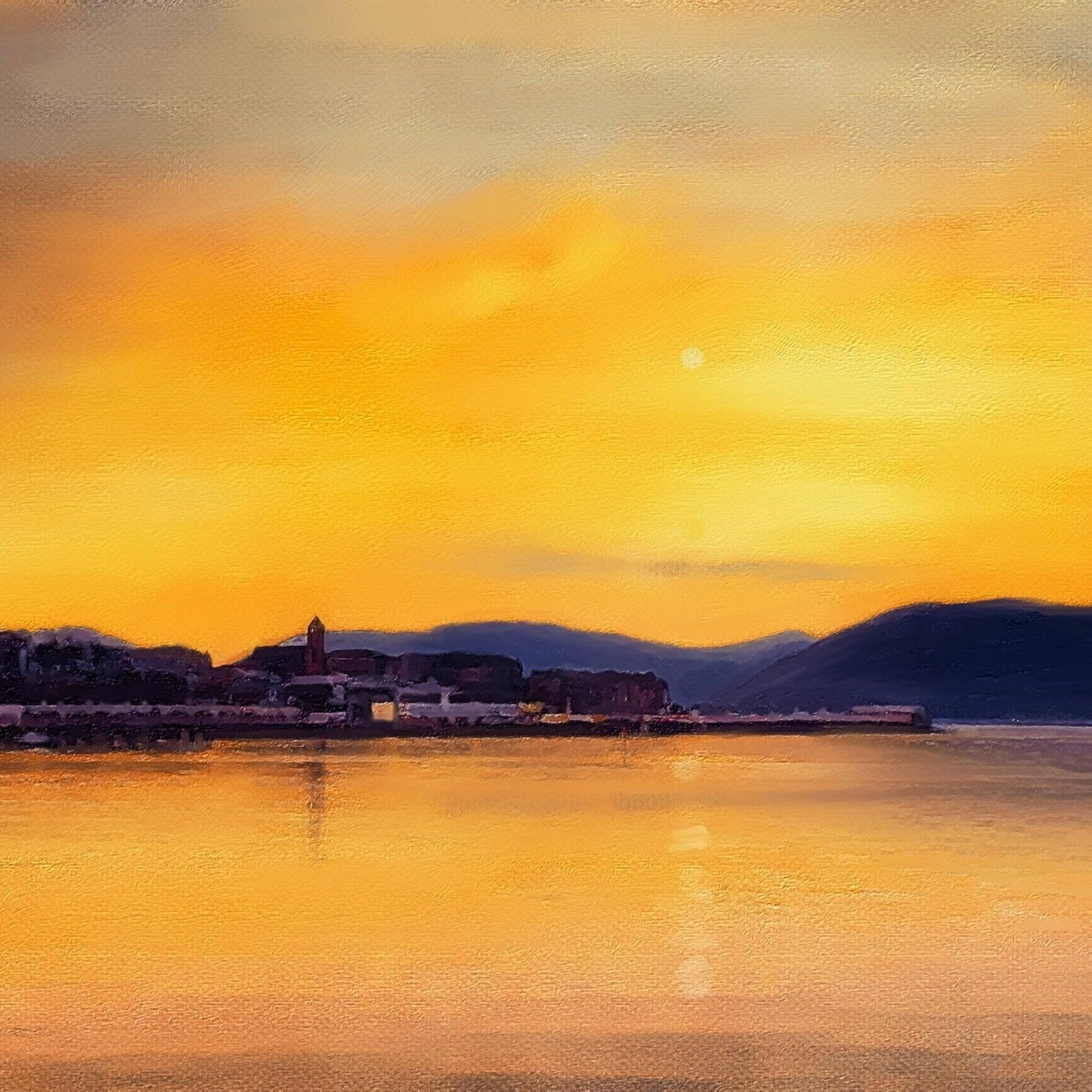 Gourock From Cardwell Bay Wooden Art Block