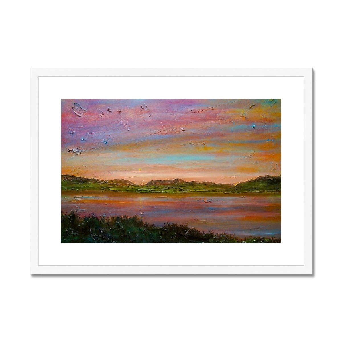 Gourock Golf Club Sunset Painting | Framed &amp; Mounted Prints From Scotland