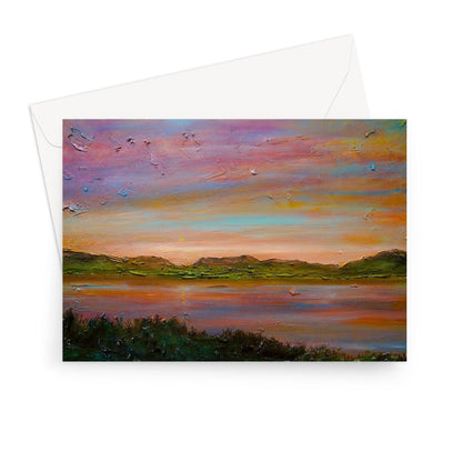 Gourock Golf Club Sunset Scottish Art Gifts Greeting Card | River Clyde Art Gallery | Paintings, Prints, Homeware and Art Gifts From Scotland By Scottish Artist Kevin Hunter