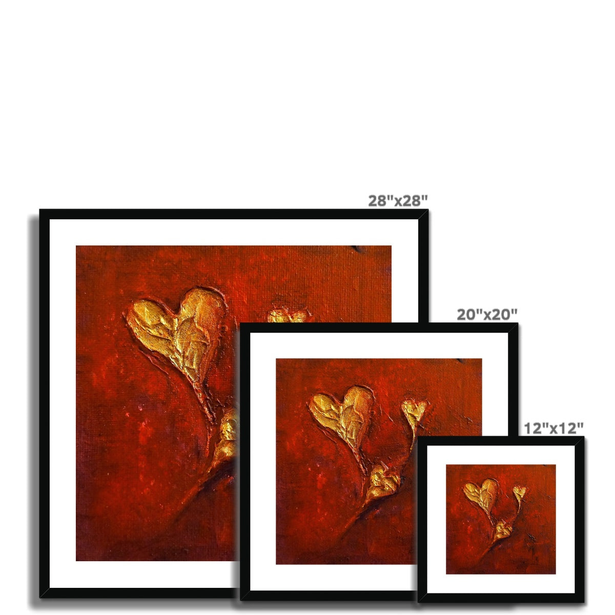 Hearts Abstract Painting | Framed & Mounted Prints From Scotland