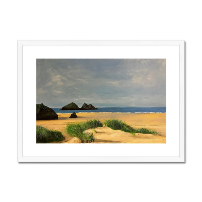 Holywell Bay Cornwall Painting | Framed &amp; Mounted Prints From Scotland