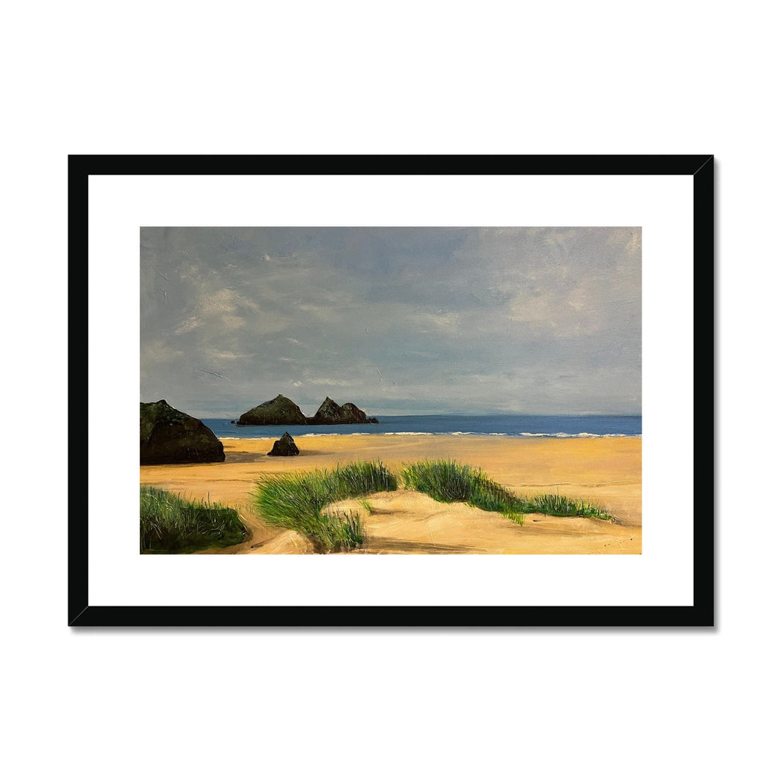 Holywell Bay Cornwall Painting | Framed &amp; Mounted Prints From Scotland