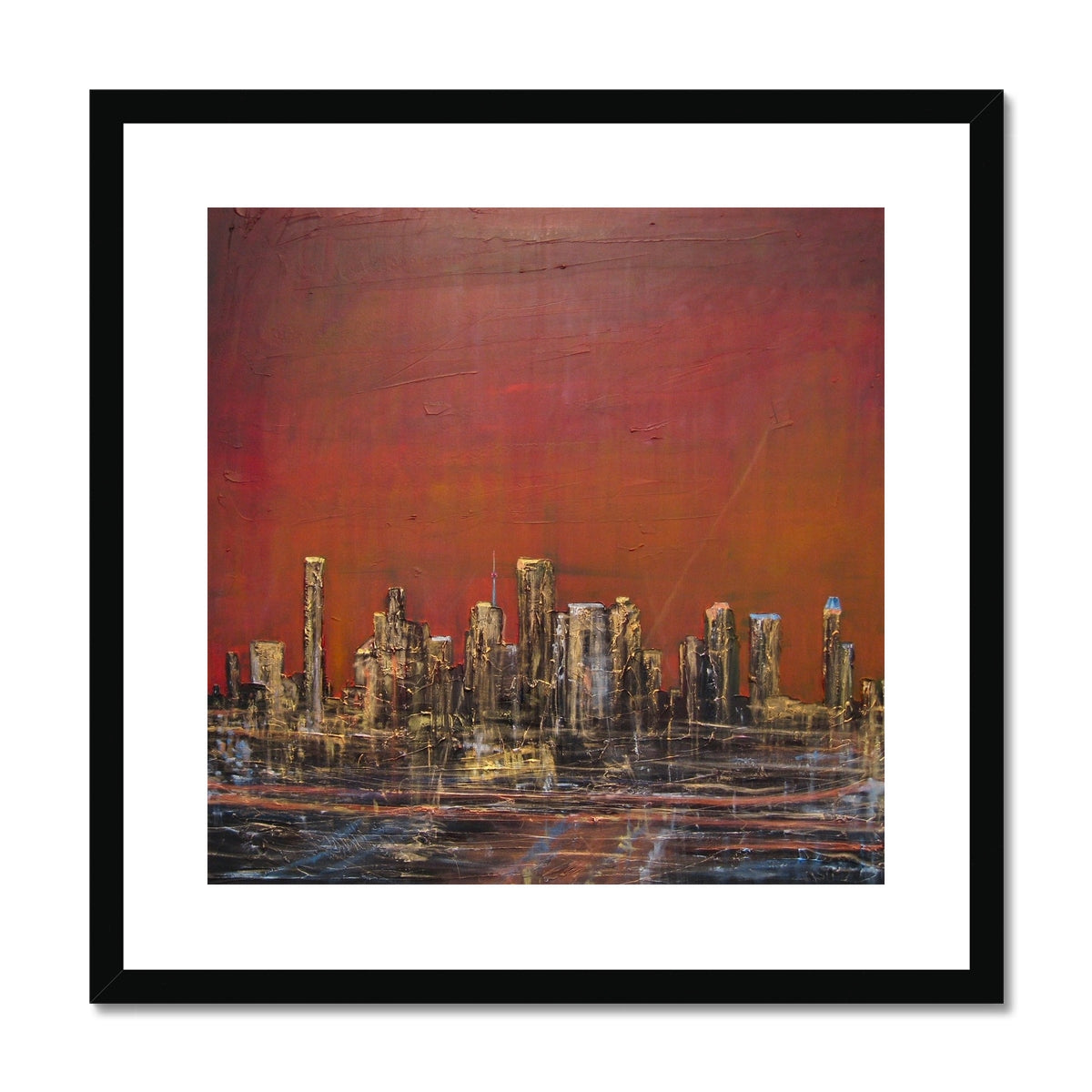 Houston Dusk Texas Painting | Framed &amp; Mounted Prints From Scotland