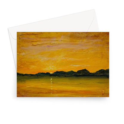 Jura Sunset Scottish Art Gifts Greeting Card