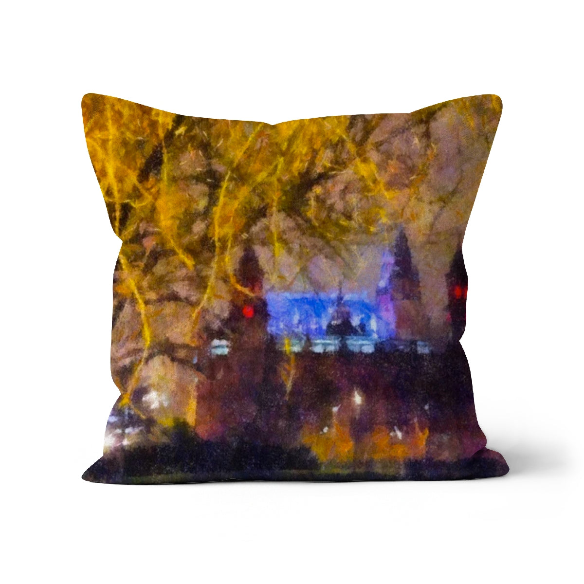 Kelvingrove Nights Glasgow Art Gifts Cushion | Edinburgh &amp; Glasgow Art Gallery | Paintings, Prints, Homeware and Art Gifts From Scotland By Scottish Artist Kevin Hunter