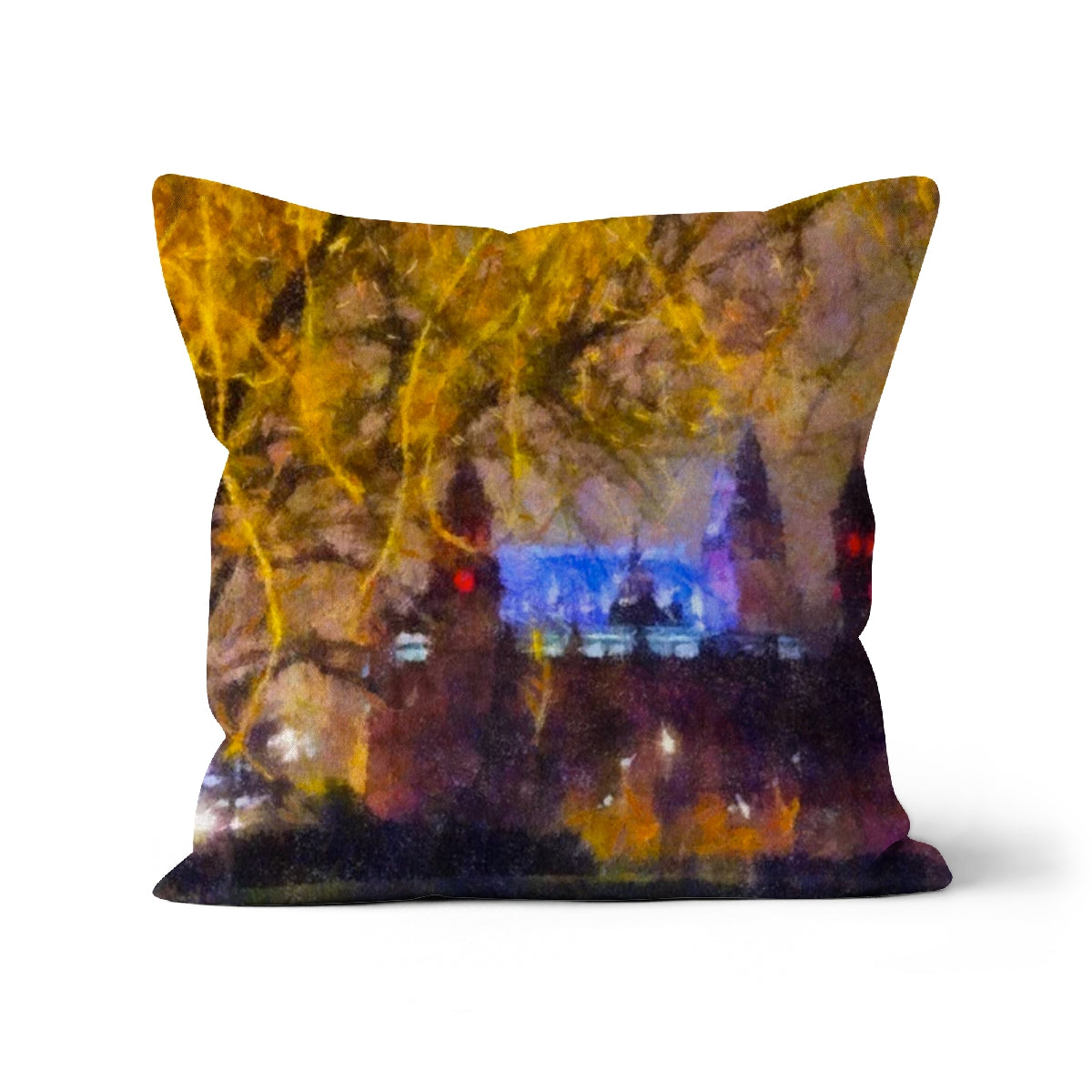 Kelvingrove Nights Glasgow Art Gifts Cushion | Edinburgh & Glasgow Art Gallery | Paintings, Prints, Homeware and Art Gifts From Scotland By Scottish Artist Kevin Hunter