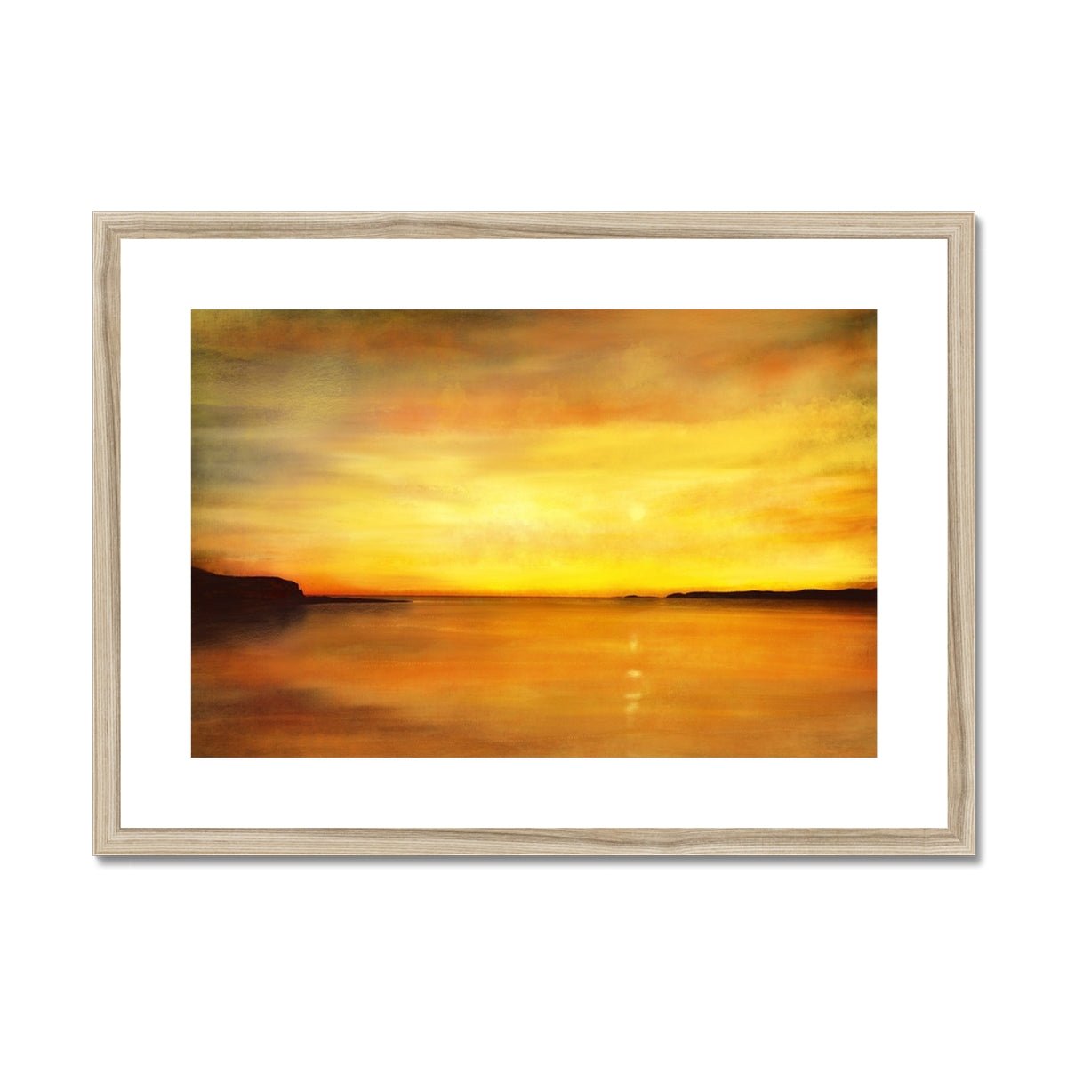 King's Cave Sunset Arran Painting | Framed & Mounted Prints From Scotland