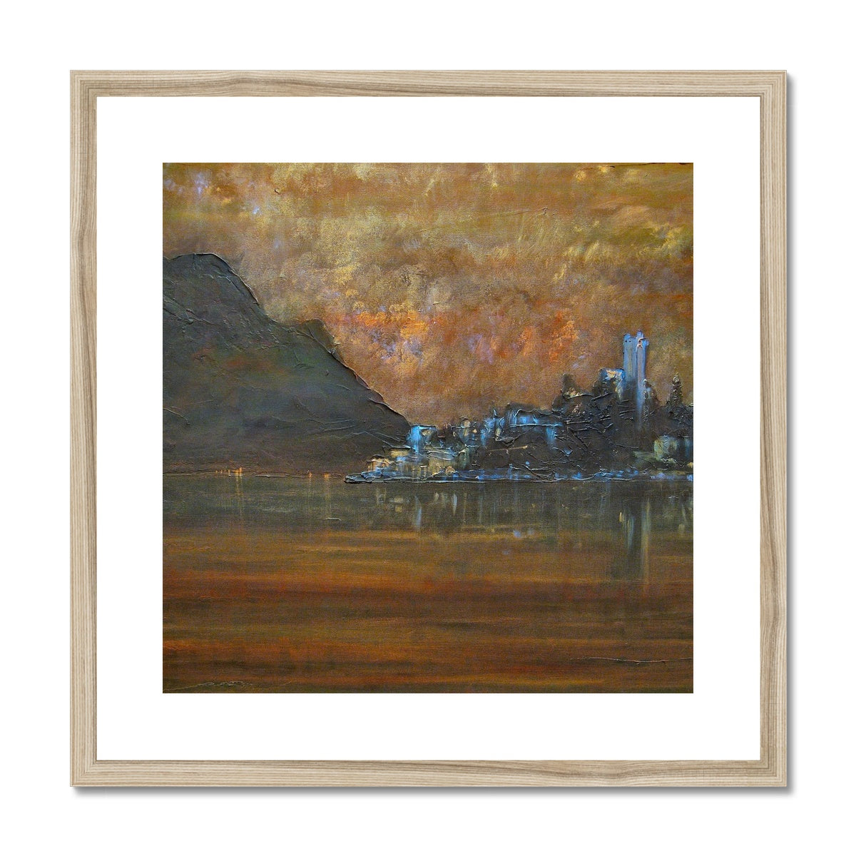 Lake Garda Dusk Italy Painting | Framed &amp; Mounted Prints From Scotland