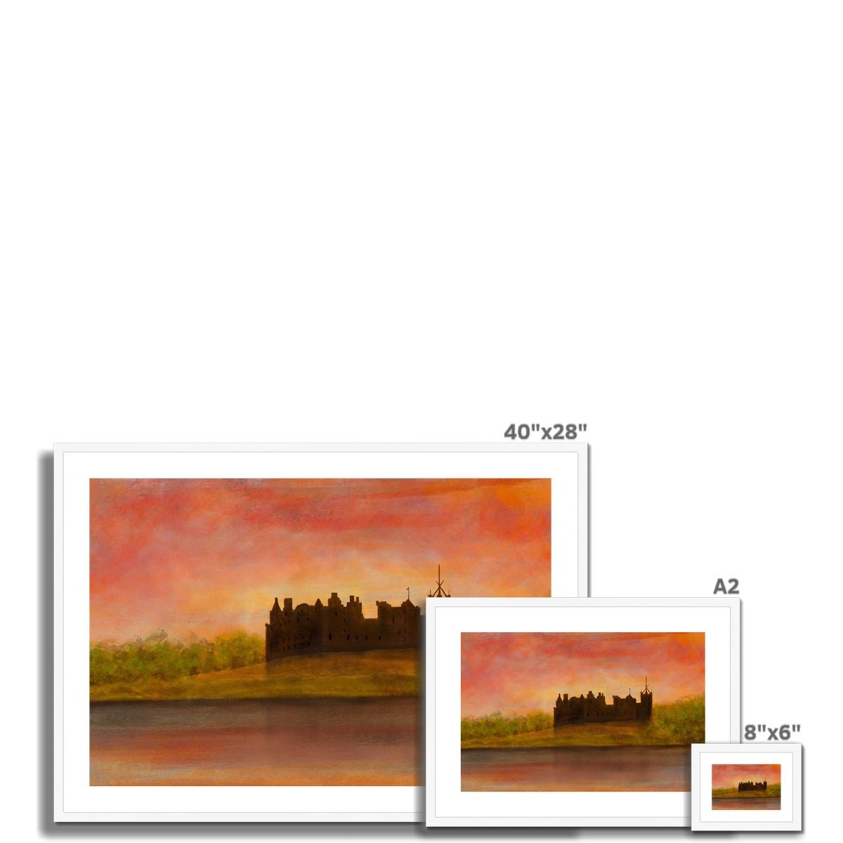 Linlithgow Palace Dusk Painting | Framed & Mounted Prints From Scotland