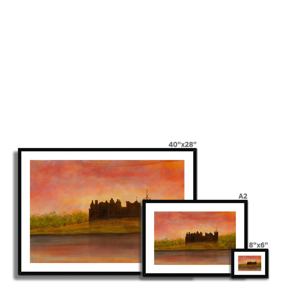 Linlithgow Palace Dusk Painting | Framed & Mounted Prints From Scotland