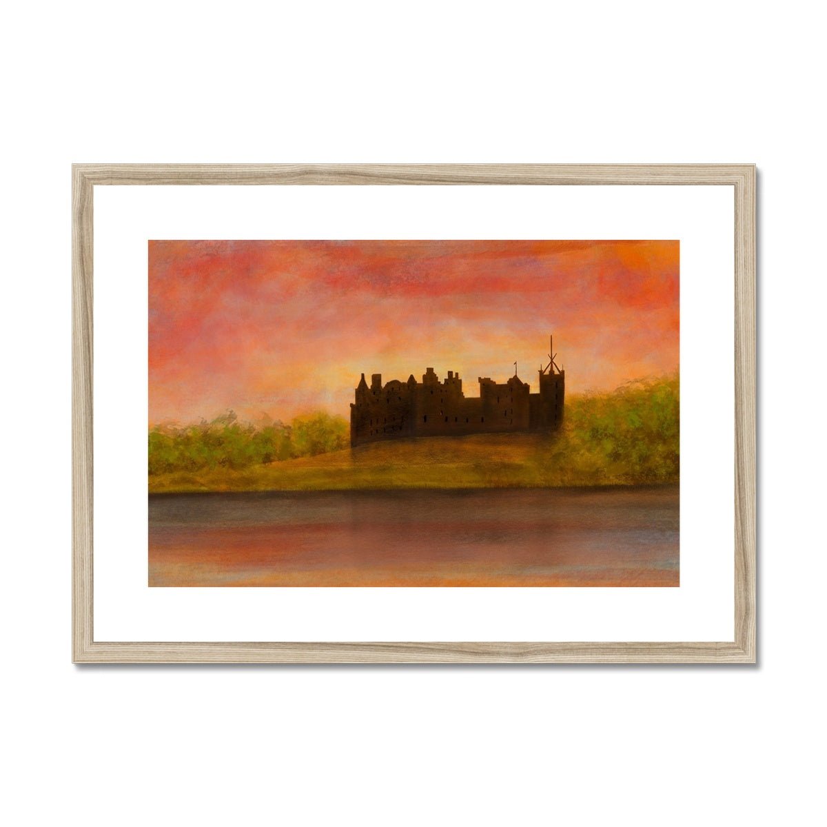 Linlithgow Palace Dusk Painting | Framed &amp; Mounted Prints From Scotland