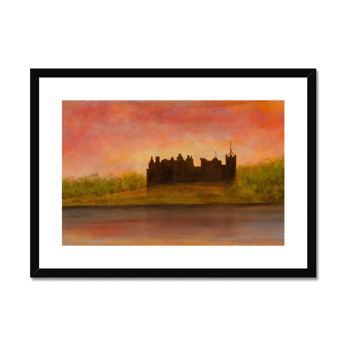 Linlithgow Palace Dusk Painting | Framed & Mounted Prints From Scotland