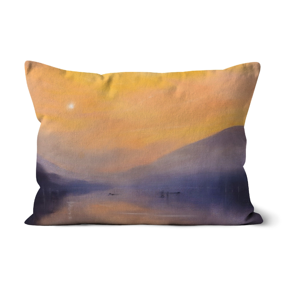 Loch Eck Dusk Art Gifts Cushion | Scottish Lochs & Mountains Art Gallery | Paintings, Prints, Homeware and Art Gifts From Scotland By Scottish Artist Kevin Hunter