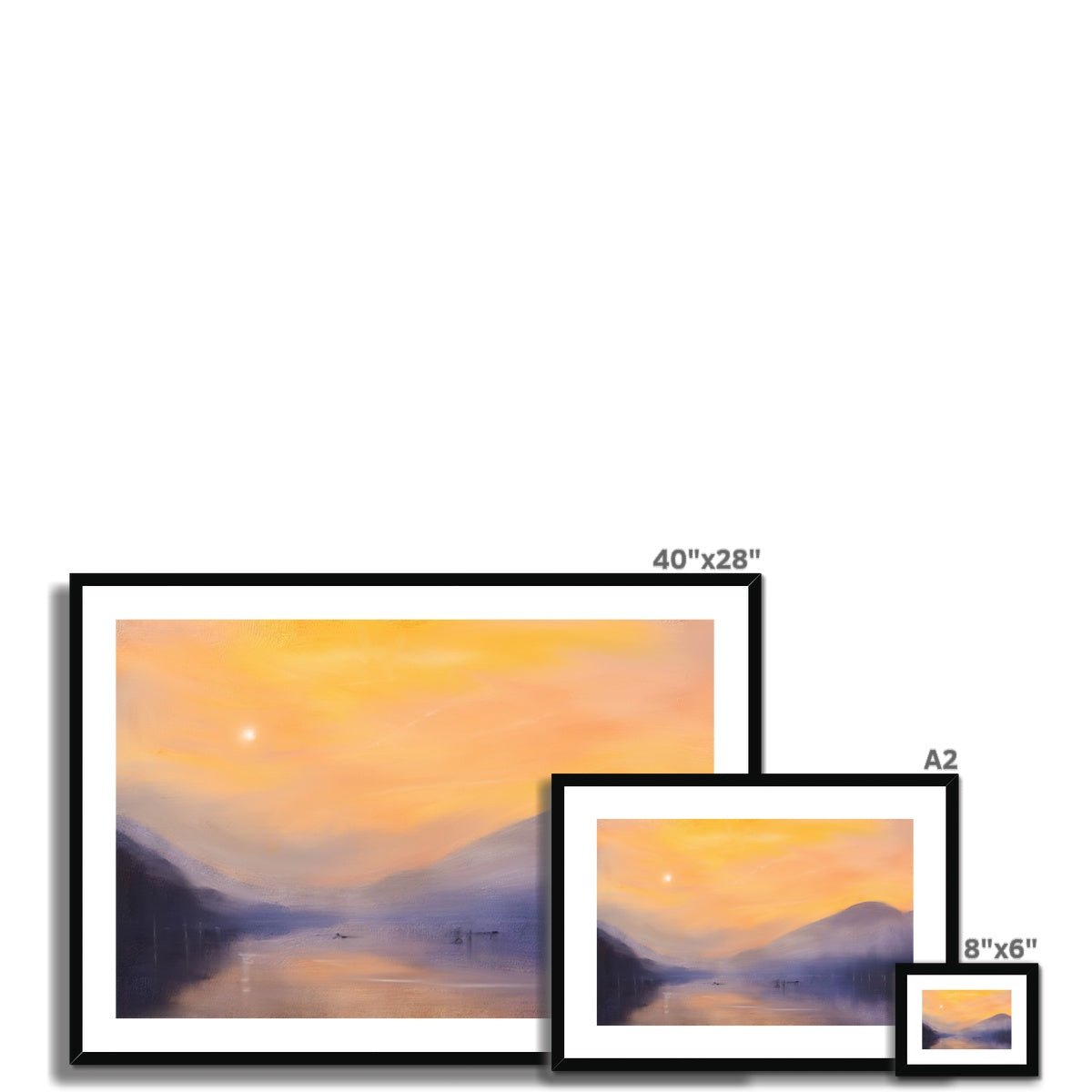 Loch Eck Dusk Painting | Framed & Mounted Prints From Scotland