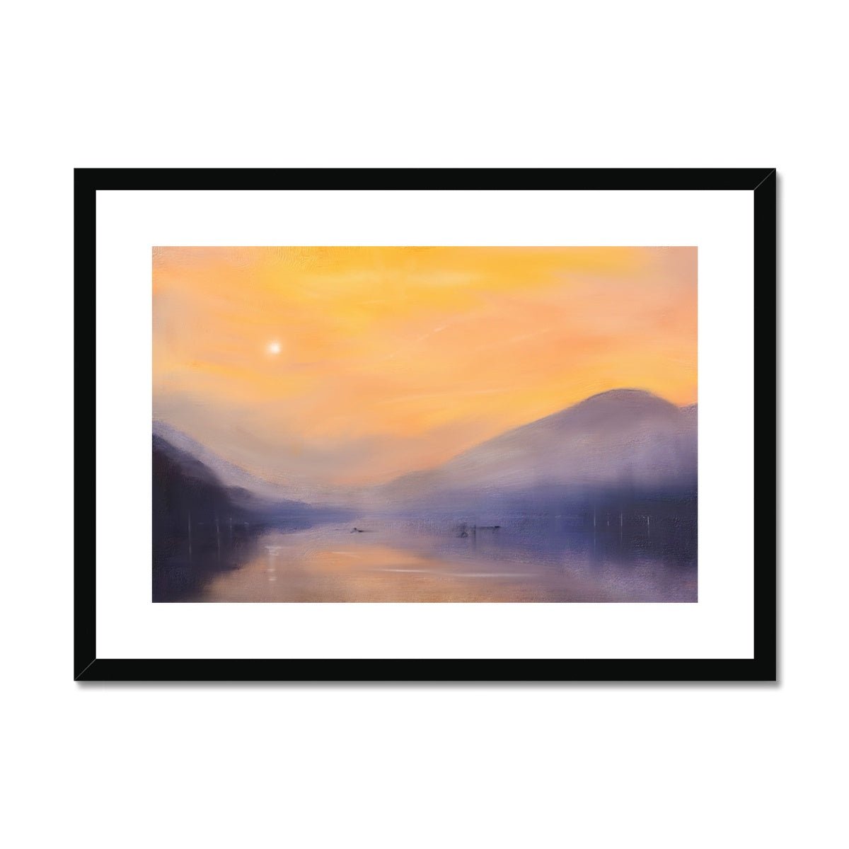 Loch Eck Dusk Painting | Framed &amp; Mounted Prints From Scotland