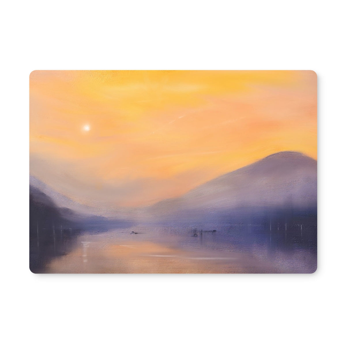 Loch Eck Dusk | Scottish Art Gifts | Placemat | Scottish Lochs &amp; Mountains Art Gallery | Paintings, Prints, Homeware and Art Gifts From Scotland By Scottish Artist Kevin Hunter