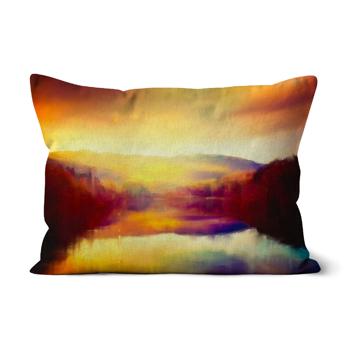 Loch Faskally Dusk Art Gifts Cushion | Scottish Lochs & Mountains Art Gallery | Paintings, Prints, Homeware and Art Gifts From Scotland By Scottish Artist Kevin Hunter